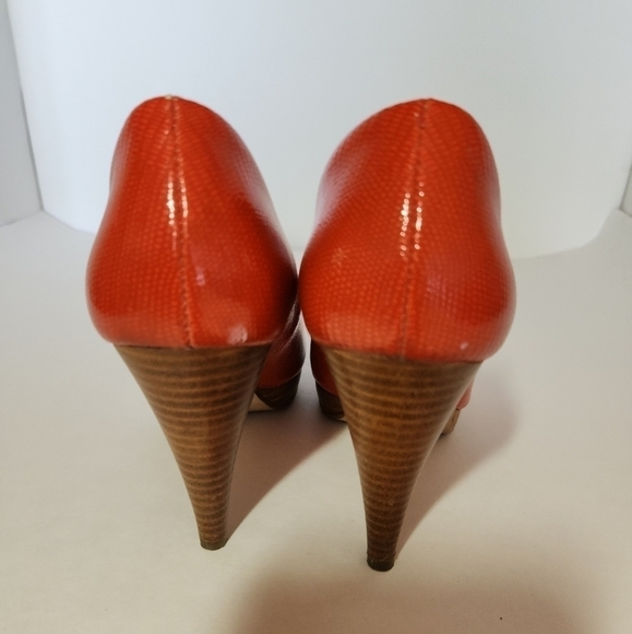 Style & Co Women's Celine Red Peep Toe Block Heel Man Made Upper Pumps Size 5.5 - Picture 5 of 6
